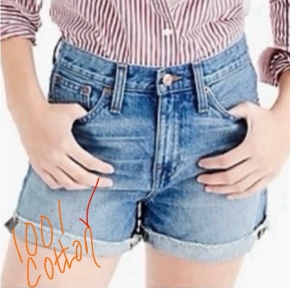 J. Crew - Jean Shorts - High Rise - Size 26 - Med Blue - E5882 - Excellent - Picture 1 of 17